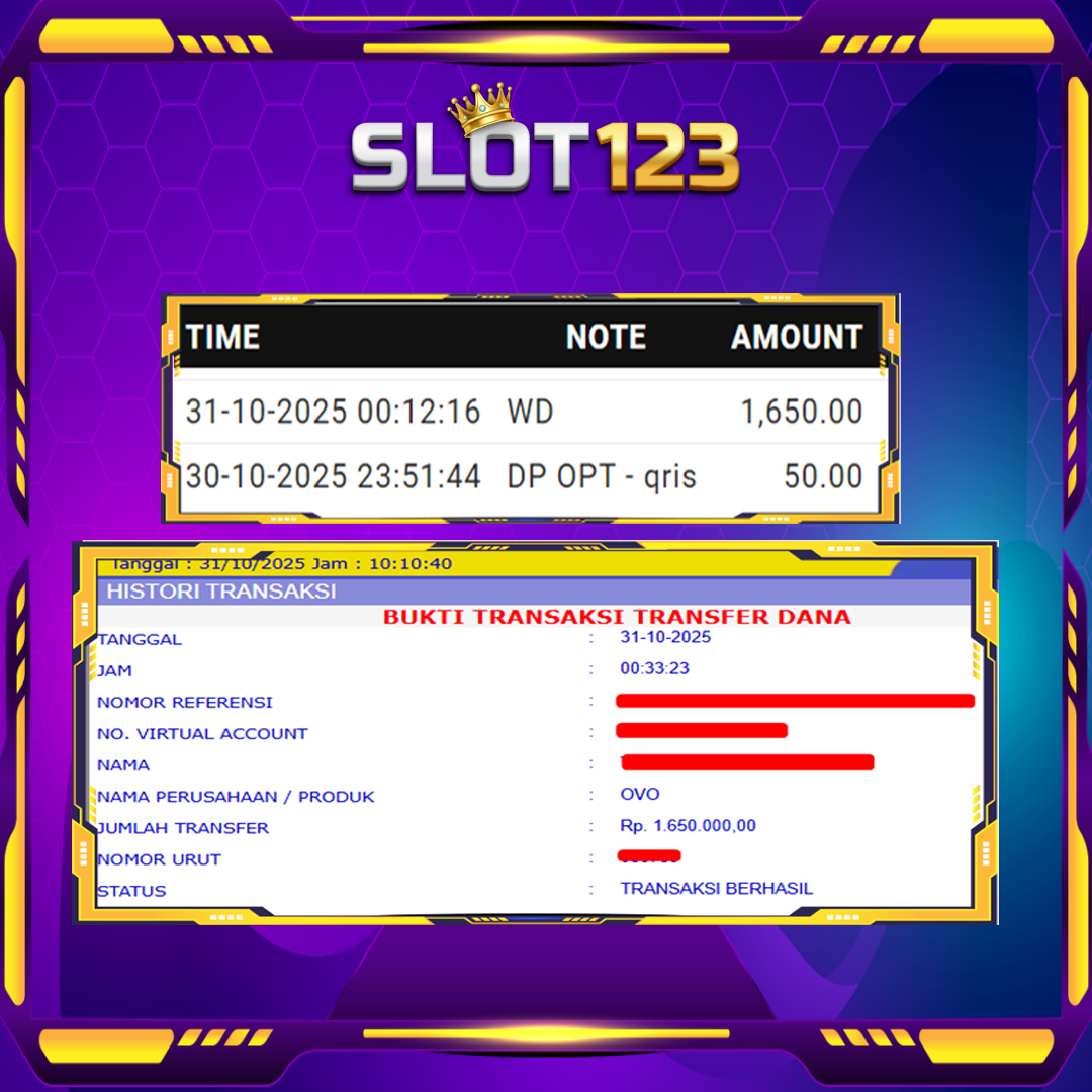 SLOT123: Game Jackpot Khusus New Member Depo 50k Wd 1,6 Juta 5 Ratus